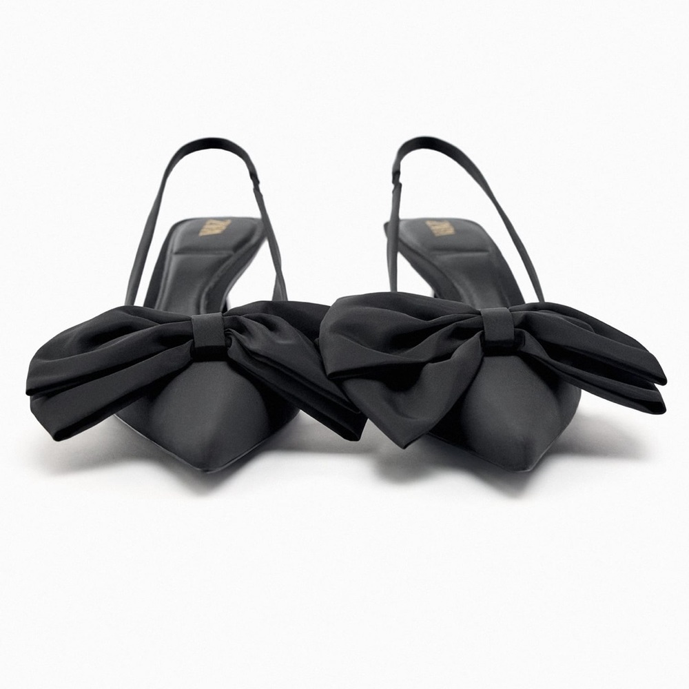 ZARA SLINGBACK HEELS WITH BOW - Picture 5 of 15